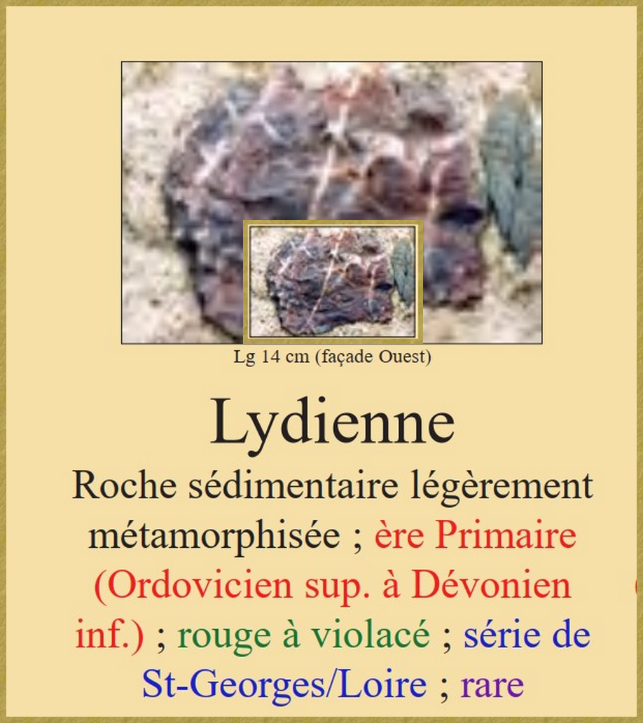 Details sur la roche Lydienne - 